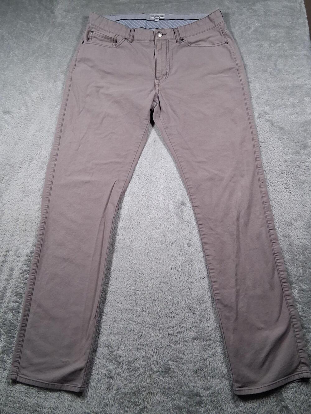 Peter Millar Pants Men 32x32 Gray Stretch 5Pocket Chino Cotton Blend Casual Golf